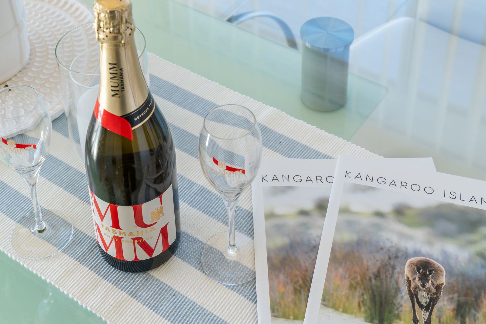 Welcome champagne and island guides