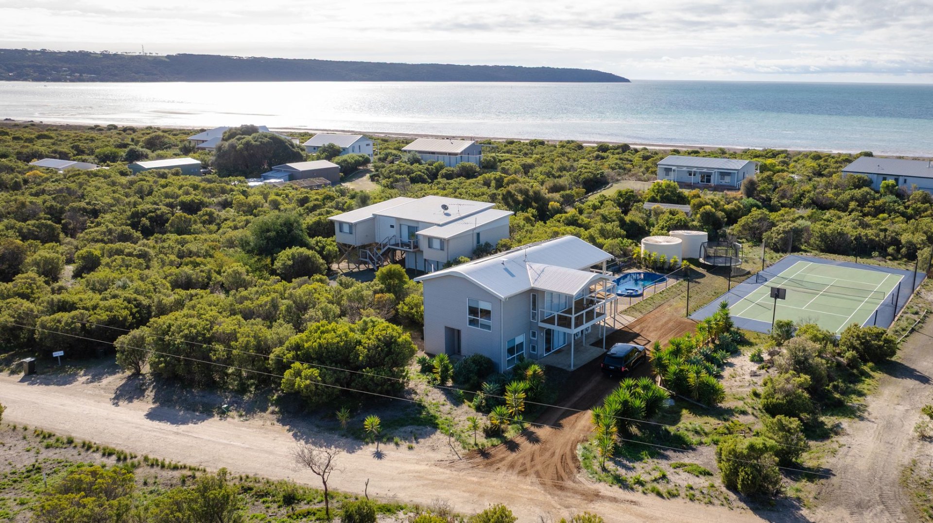 Aerial view of Island Beach House